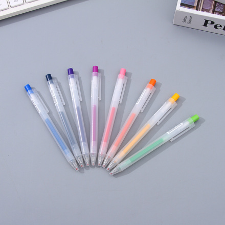 Retractable 0.5mm Gel Pen with Colored Ink