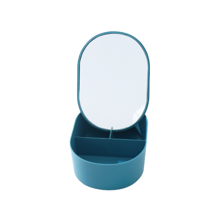 Oval Makeup Mirror with Storage Box