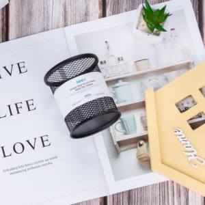 Simple Style Round Mesh Metal Pen Holder