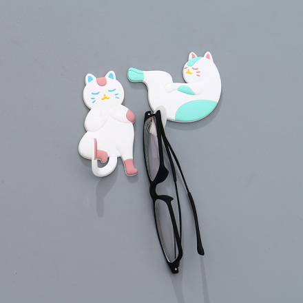 Standing & Lying Yoga Cat Soft Self-Adhesive Hook (2 Pcs)