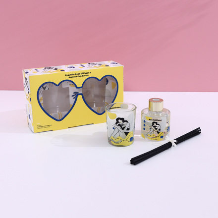 مجموعة شموع معطرة وموزع برائحة القصب الرائعة 30 مل / 50 جم (دارجيلنغ)