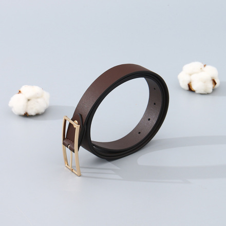 Square Buckle Belt for Women – Brown