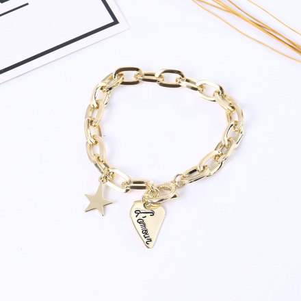 Heart Design Thick Chain Bracelet
