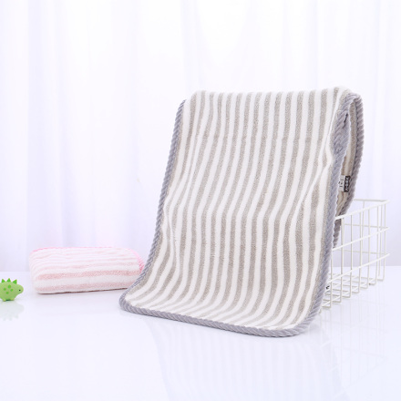 Cationic Coral Velvet Striped Towel