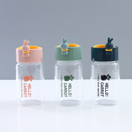 زجاجة ماء أرنب أنيقة ورائعة - 340 مل / 11.4 أونصة.