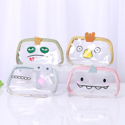 Cartoon Animal Expression Transparent Makeup Bag （assorted colours）