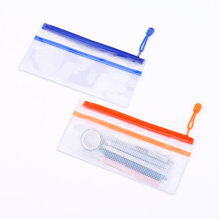 ملف ورق بسحاب PVC شفاف (23.5 * 11.5 * 0.1 سم)