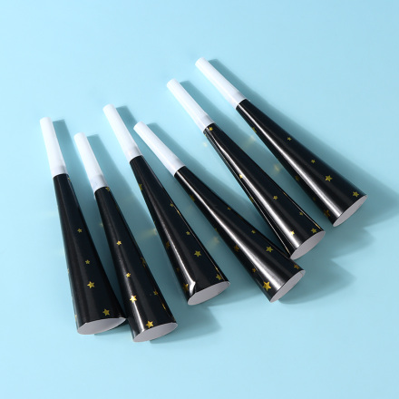 Black Gold Birthday Horn (6 pcs)