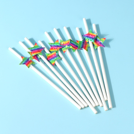 Colorful Star Decoration Paper Straw(12 Count)