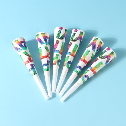 Colorful Letters Horn(6 Count)