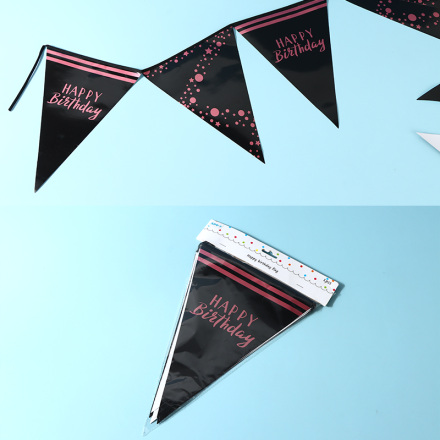Pink Gold Birthday Triangle Hanging Decoration