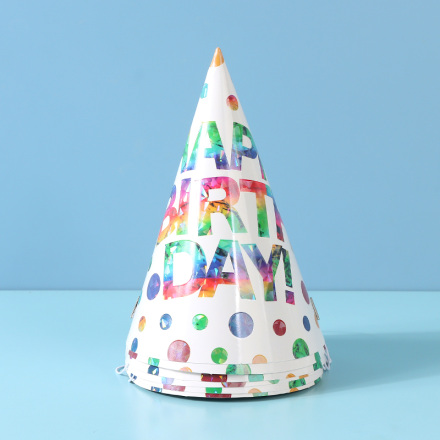 قبعة عيد ميلاد بأحرف ملونة (6 قطع) (21 سم)