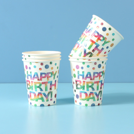 Colorful Birthday Letters Paper Cup(6 Count)