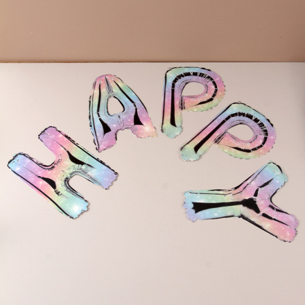 Brilliant Rainbow Gliding Letter Birthday String Flag(3 M)