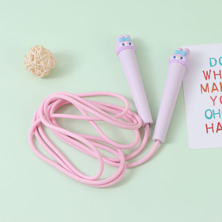 Cute rabbit sports skipping rope
