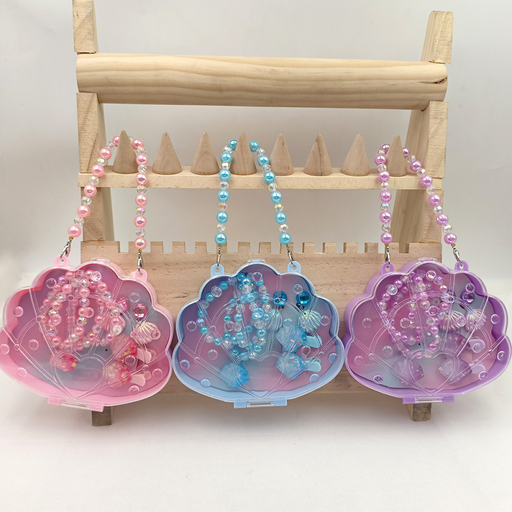 130 Purple Shell Box Acrylic Necklace Set