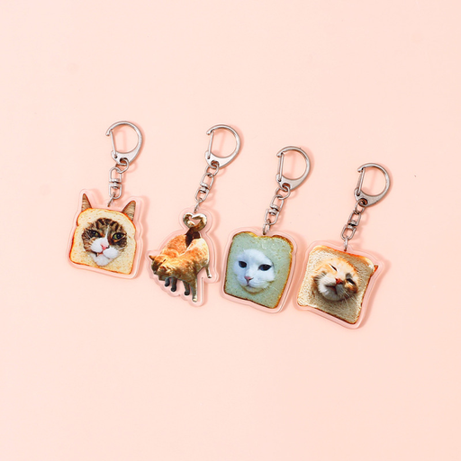 3D Kitten Acrylic Keychain
