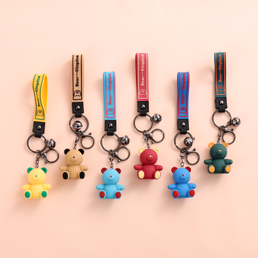 Plaid Bear Strap Keychain