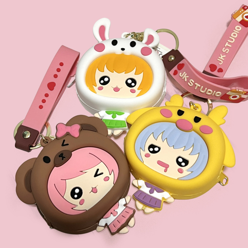 Cute PVC Coin Purse Keychain #2