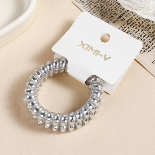 Silvery Spiral Hair Ties 2PCS
