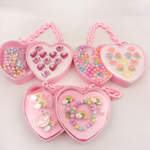 Double Heart Box Children's Jewelry Set