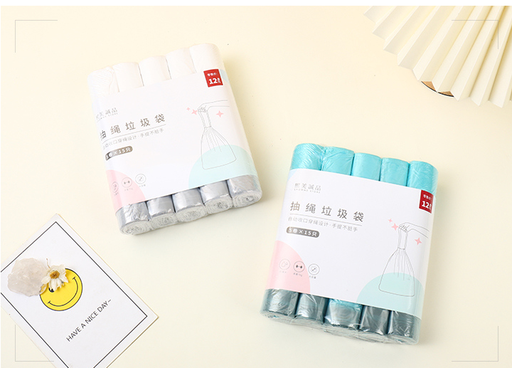 Drawstring garbage bag (5 rolls *15 pieces)