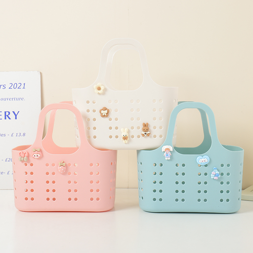 Small fresh DIY plastic hand basket