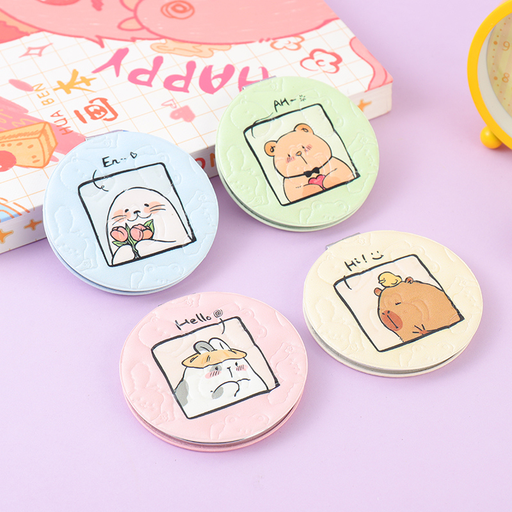 Cartoon embossed round body mirror