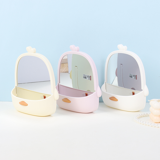 Cute duck storage desk mirror