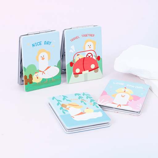 Cute duck relief square mirror