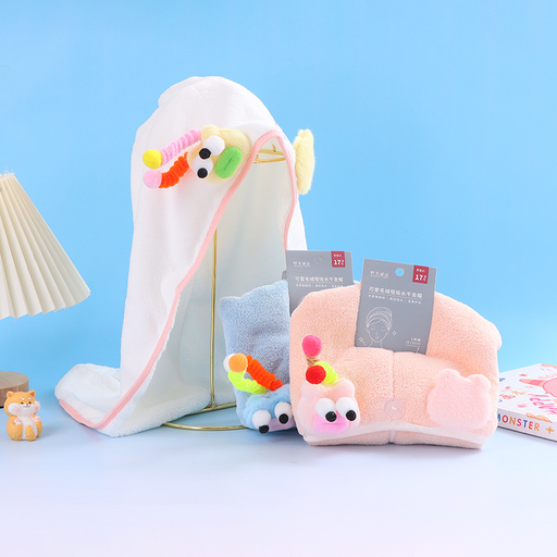 Cute plush monster absorbent dry hair hat