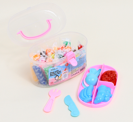 24 Colors Modeling Clay with Button Snap Storage Box