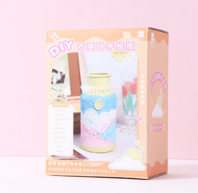 زجاجة Clear Day Wind Sing DIY من رمل الكوارتز مرسومة يدويًا