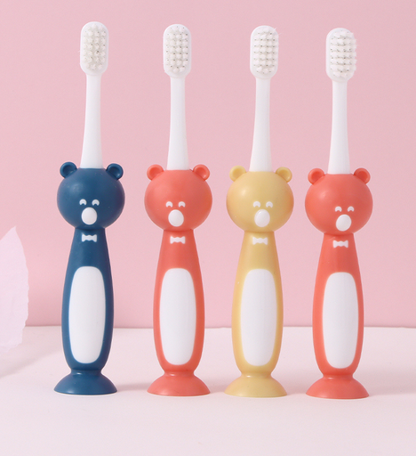 Children's Soft Toothbrush with Suction Cup (2 sets)