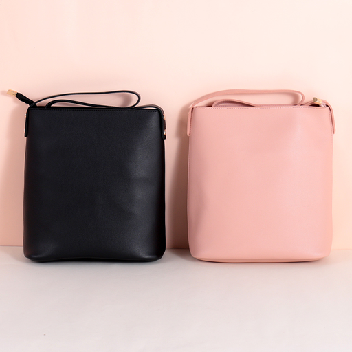 Elegant Solid Color Bucket Shoulder Bag