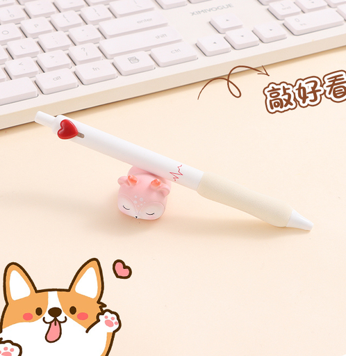 Heart Soft Grip Press Neutral Pen - Black (10 yuan 3 pieces)