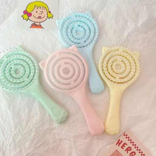 Cat Ear Lollipop Hollow Out Hair Brush