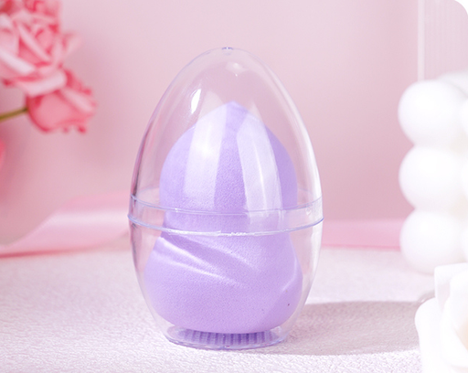 Gourd Shape Beauty Blender with Clear Egg Case (Purple)