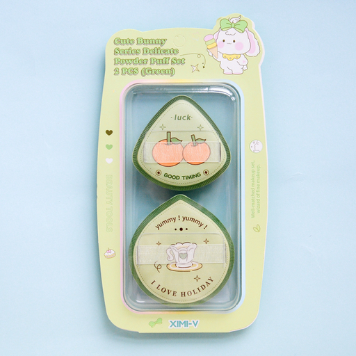 Cute Bunny Series Delicate Powder Puff Set 2 PCS (Green)