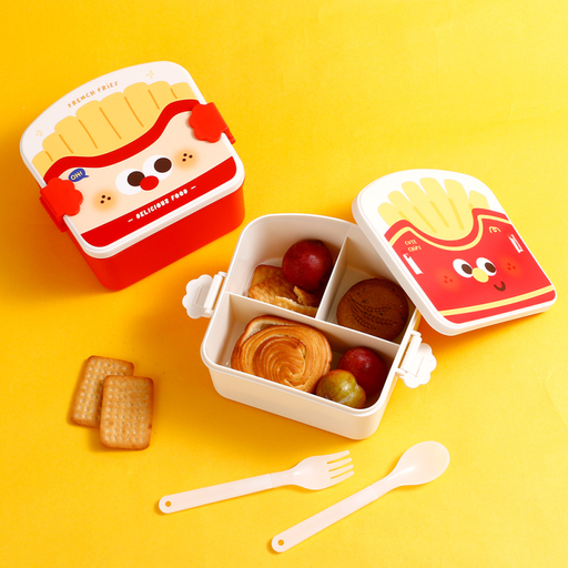Dessert House  French Fries Lunch Box with Spoon and Fork