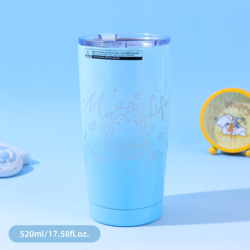 520ml/17.58fl.oz. Dessert Series Basic Thermos Cup (Blue)