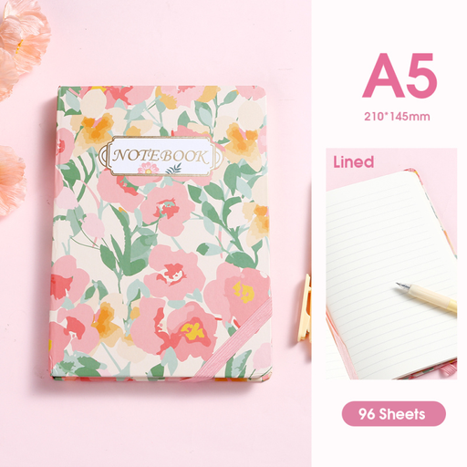 Flower Language Lined Hardcover Notebook A5