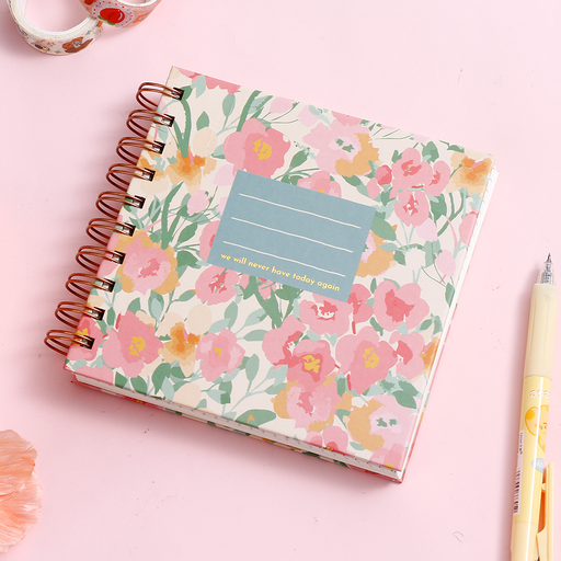 Flower Language Square Daily Planner Spiral Notebook A