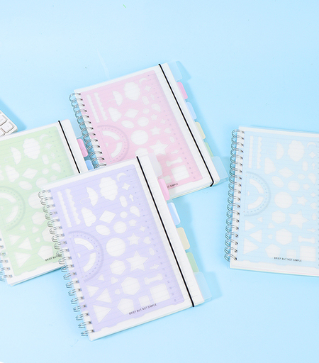 Clear Ruler Spiral Notebook with Dividers Tabs B5
