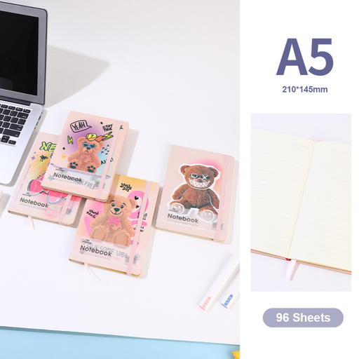 Street Cool Bear Lined Hardcover Notebook A5