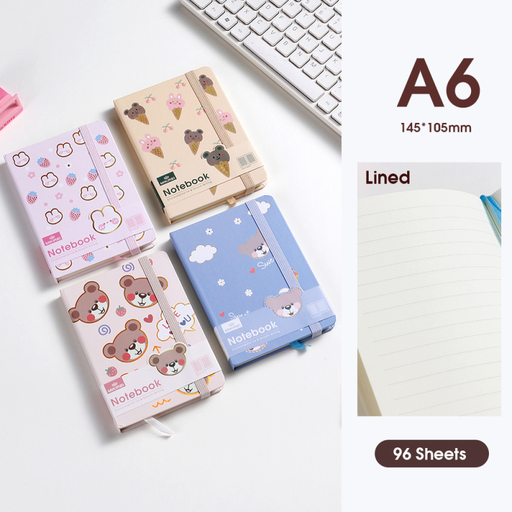 لطيف الحيوان اصطف غلاف فني دفتر A6
