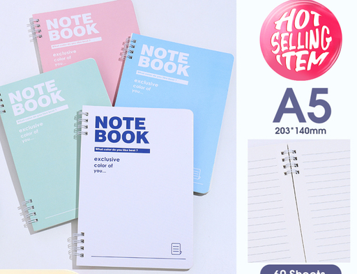 Macaron Series Letter Lined Spiral Notebook A5