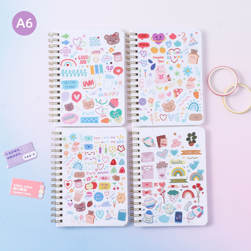 Colored Graffiti Lined Spiral Notebook A6