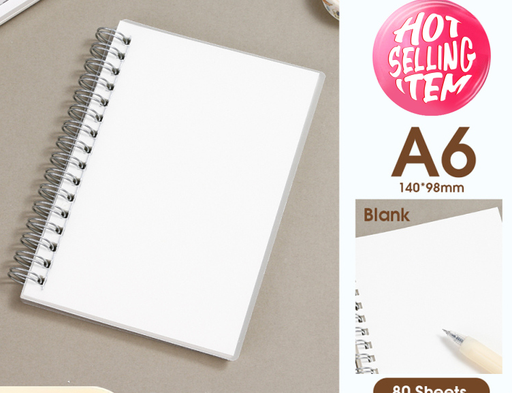 Simple Blank Spiral Notebook A6