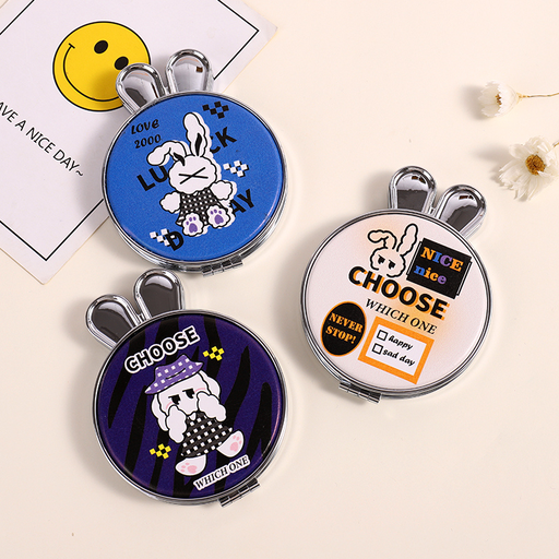 مرآة محمولة بطباعة رأس الأرنب من سلسلة كول